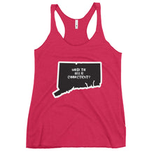 Load image into Gallery viewer, Women&#39;s Racerback Tank: WHERE THE HELL IS CT?-White
